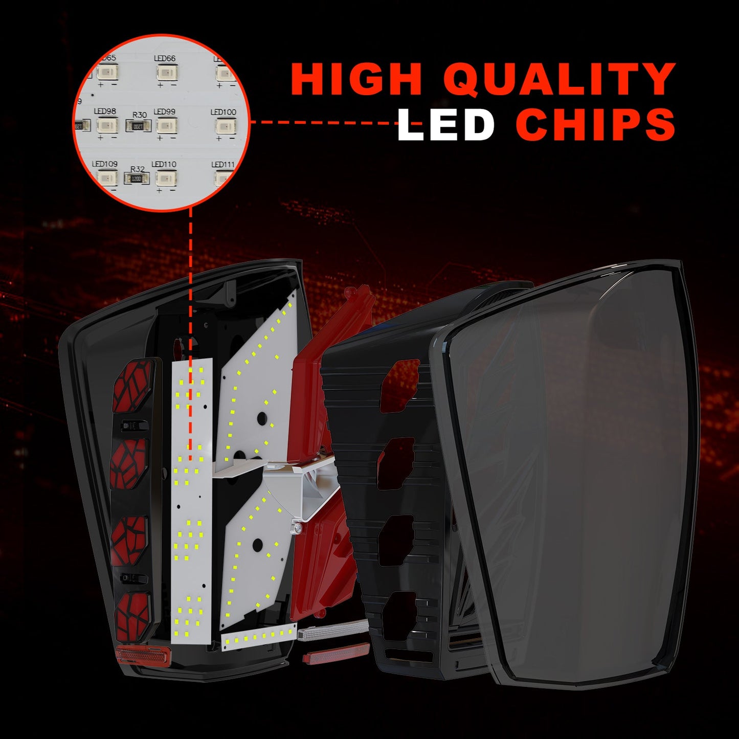 LED Tail Light Assembly Fit for 2016-2023 Toyota Tacoma,Starting Animated Rear Lamp Assembly with Dynamic Turn Signal,Brake Light,Reverse Light