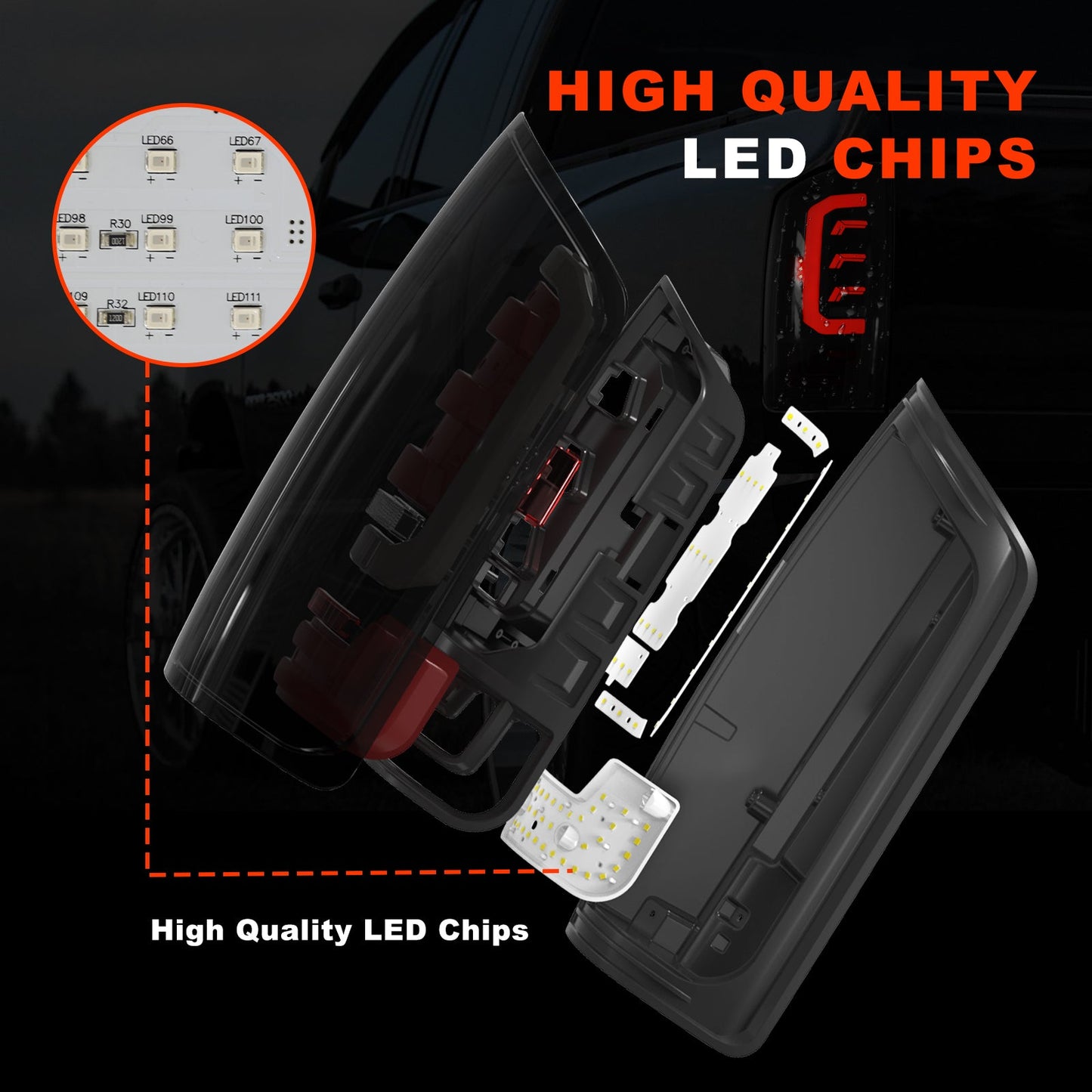 Sequential Ful Led Tail Lights for 2003 2004 2005 2006 Dodge RAM 1500 2500 3500,2002 RAM 1500 Starting Animated Tail Light Assembly,Brake,Dynamic Turn Signal , Reverse Light【Smoked】