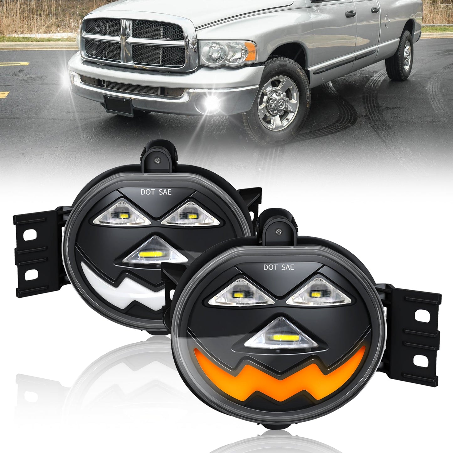 LED Fog Lights for 2002-2008 Dodge Ram 1500, for 2003-2009 Ram 2500, 3500