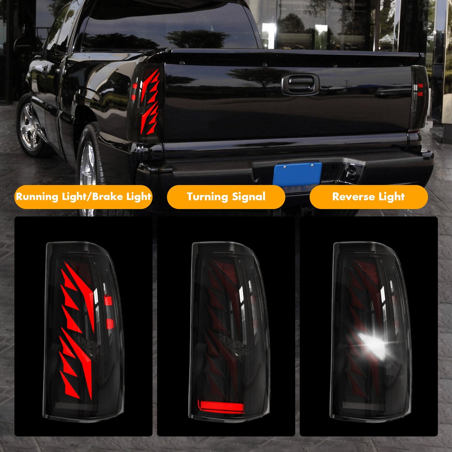 Led Tail Lights for 1999-2006 Chevy Silverado 1500, 2500, 2001-2006 Silverado 3500