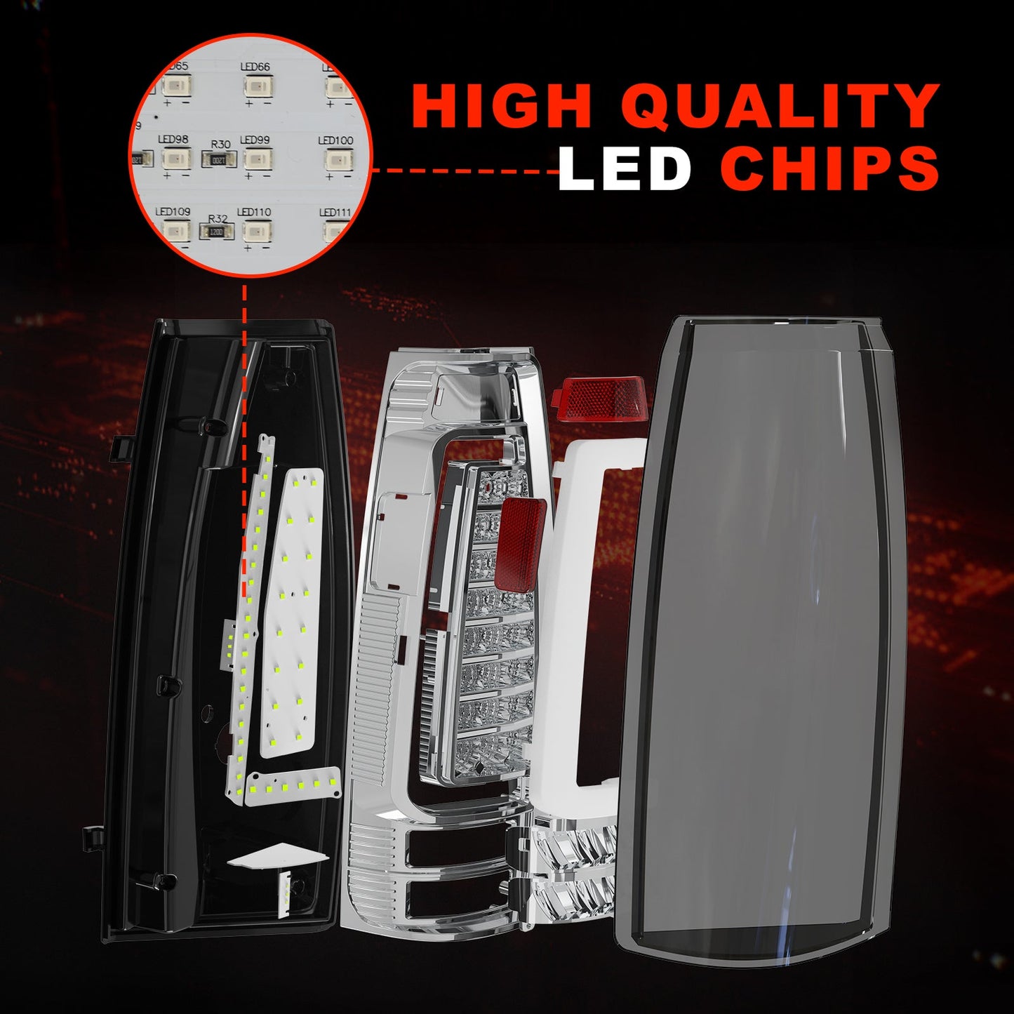 Smoked Tail Lights for 1988-1999 Chevy GMC C/K Pickup Truck Silverado Suburban Sierra Tahoe Yukon