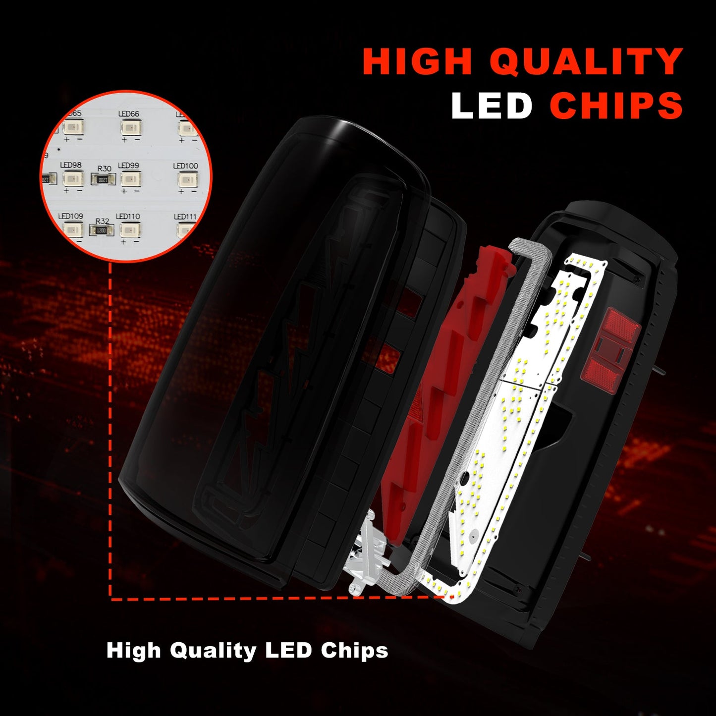LED Tail Lights for 2003-2006 Chevy Silverado 1500/1500HD, 2003-2006 Chevy Silverado 2500/2500HD, and 2004-2006 Chevy Silverado 3500