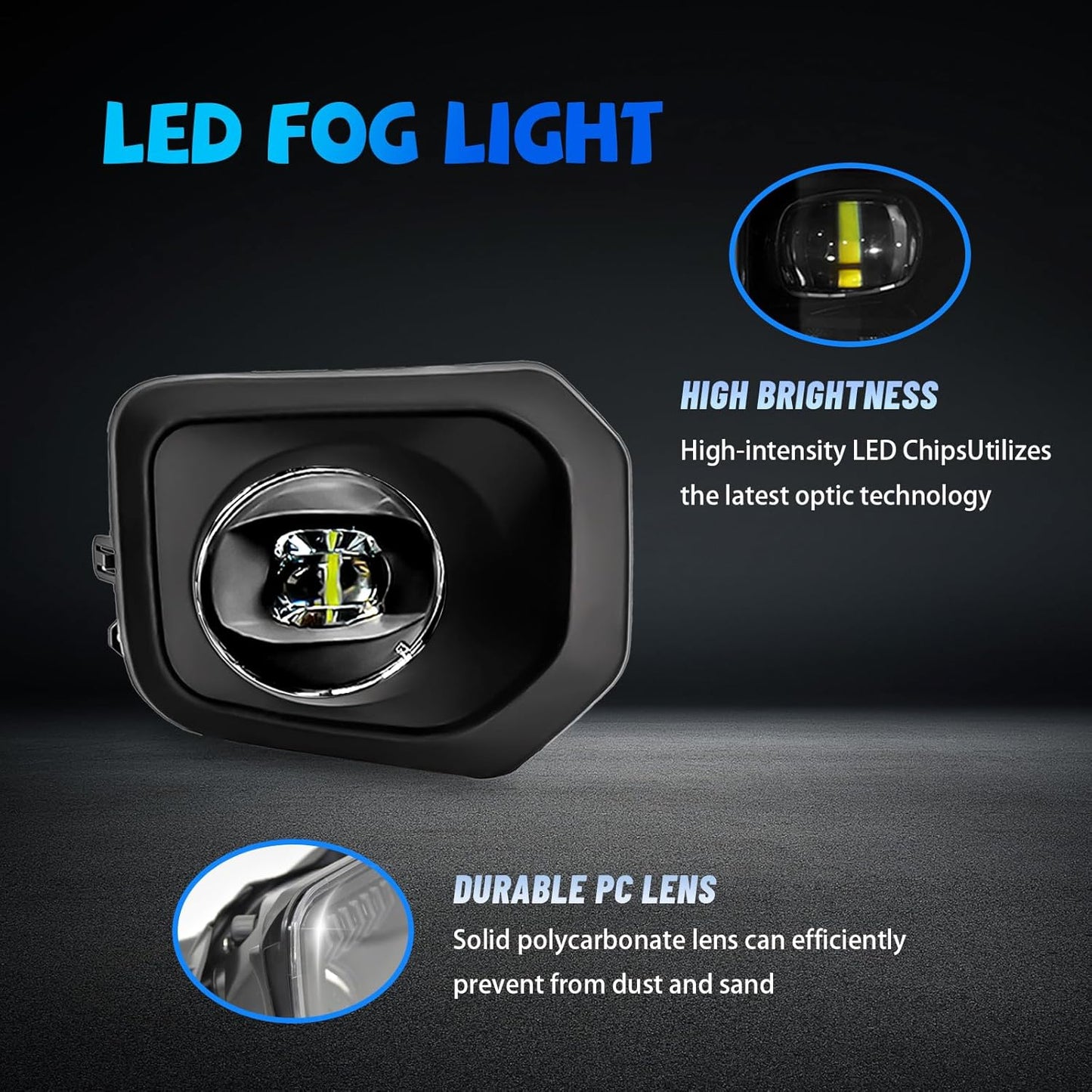 mcooo LED Fog Lights,Compatible with 2016-2023 Toyota Tacoma(Fits SR,SR5 Model Only), Front Bumper Driving Light, with Wiring Harness, Switch,Easy to Install (Black Bezels)