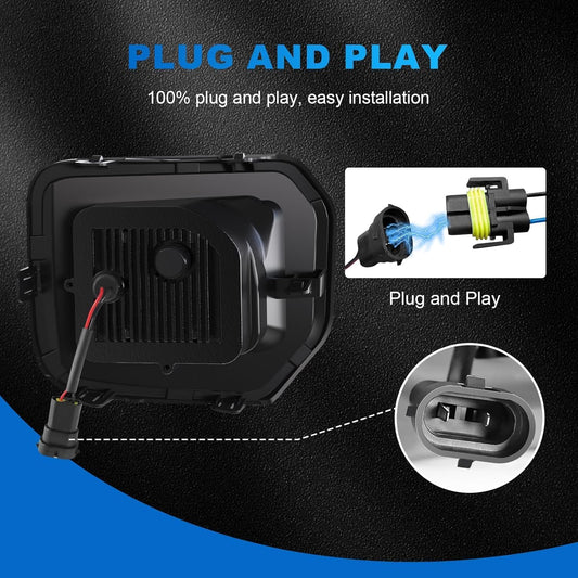 mcooo LED Fog Lights Assembly Compatible with Toyota Tacoma 2016 2017 2018 2019 2020 2021 2022(for SR SR5 Model), Front Driving Fog Lamps Replacement Kit,DOT Certified - 1 Pair