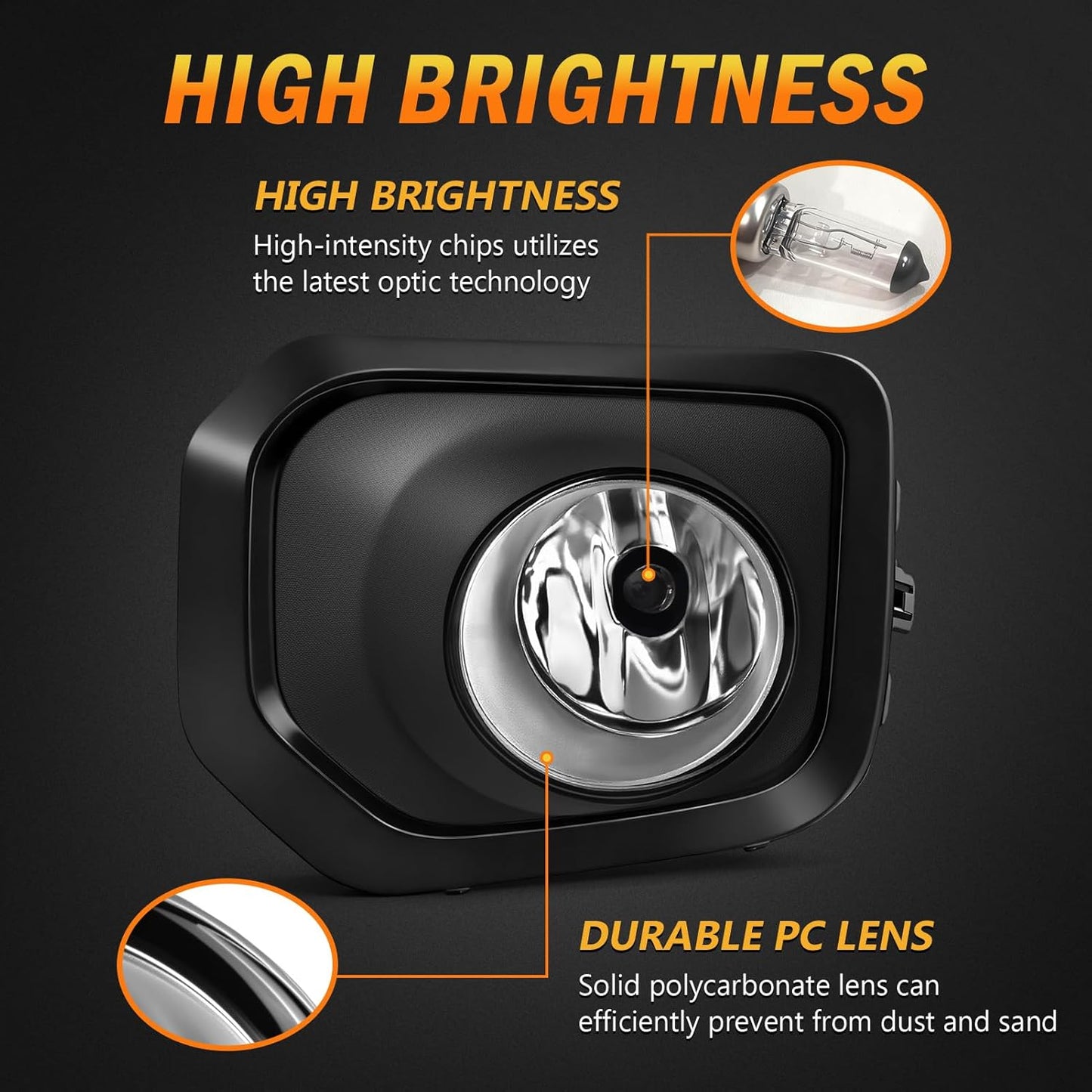 mcooo Halogen Fog Lights,Compatible with 2016-2023 Toyota Tacoma(Fits SR,SR5 Model Only), Front Bumper Driving Light, with Wiring Harness, Switch,Easy to Install (Black Bezels)