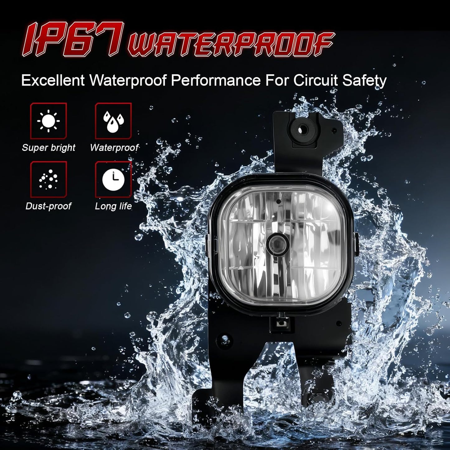 mcooo Fog Lights Compatible with 2008-2010 Ford F250 F350 F450 Super Duty Truck, Front Driving Lamps Clear Lens Assembly Replacement, DOT Approved (1 Pair Halogen Lamp)