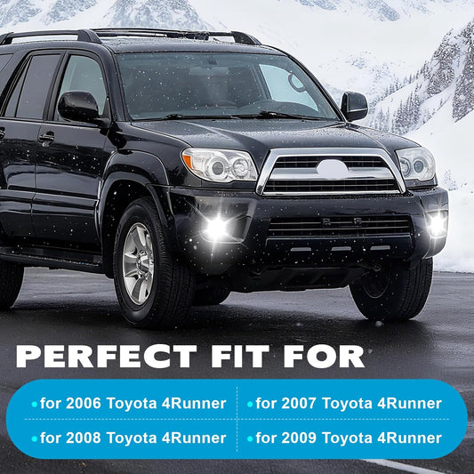 mcooo LED Fog Lights for 2006 2007 2008 2009 Toyota 4Runner, Front Driving Fog Light Lamps | Assembly Replacement Kit | Clear Lens