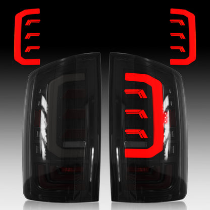 Sequential Ful Led Tail Lights for 2003 2004 2005 2006 Dodge RAM 1500 2500 3500,2002 RAM 1500 Starting Animated Tail Light Assembly，Brake,Dynamic Turn Signal , Reverse Light【Smoked】