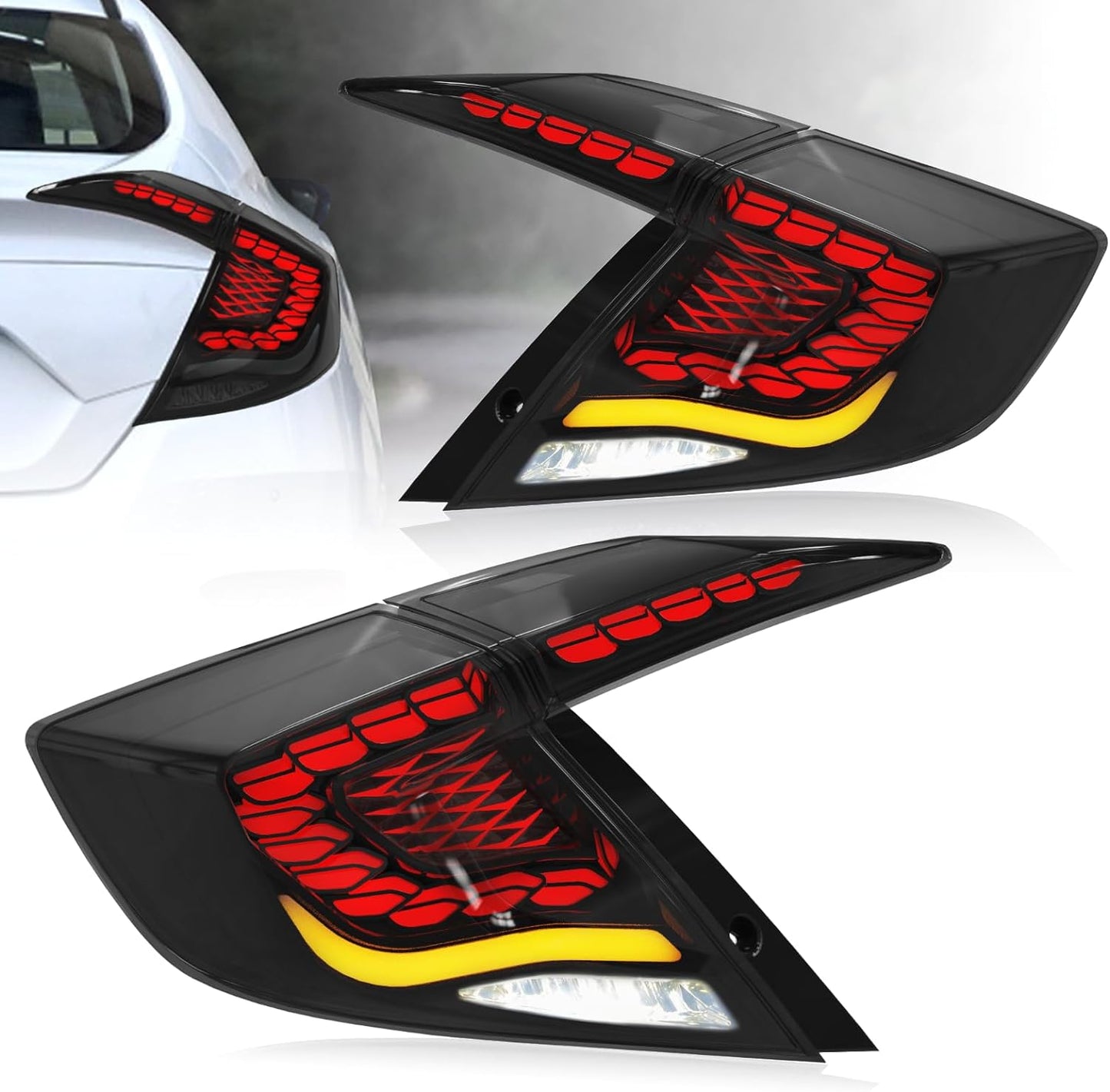 LED Tail Lights for 2016-2021 Honda Civic 10th Gen Sedan (1 pair)