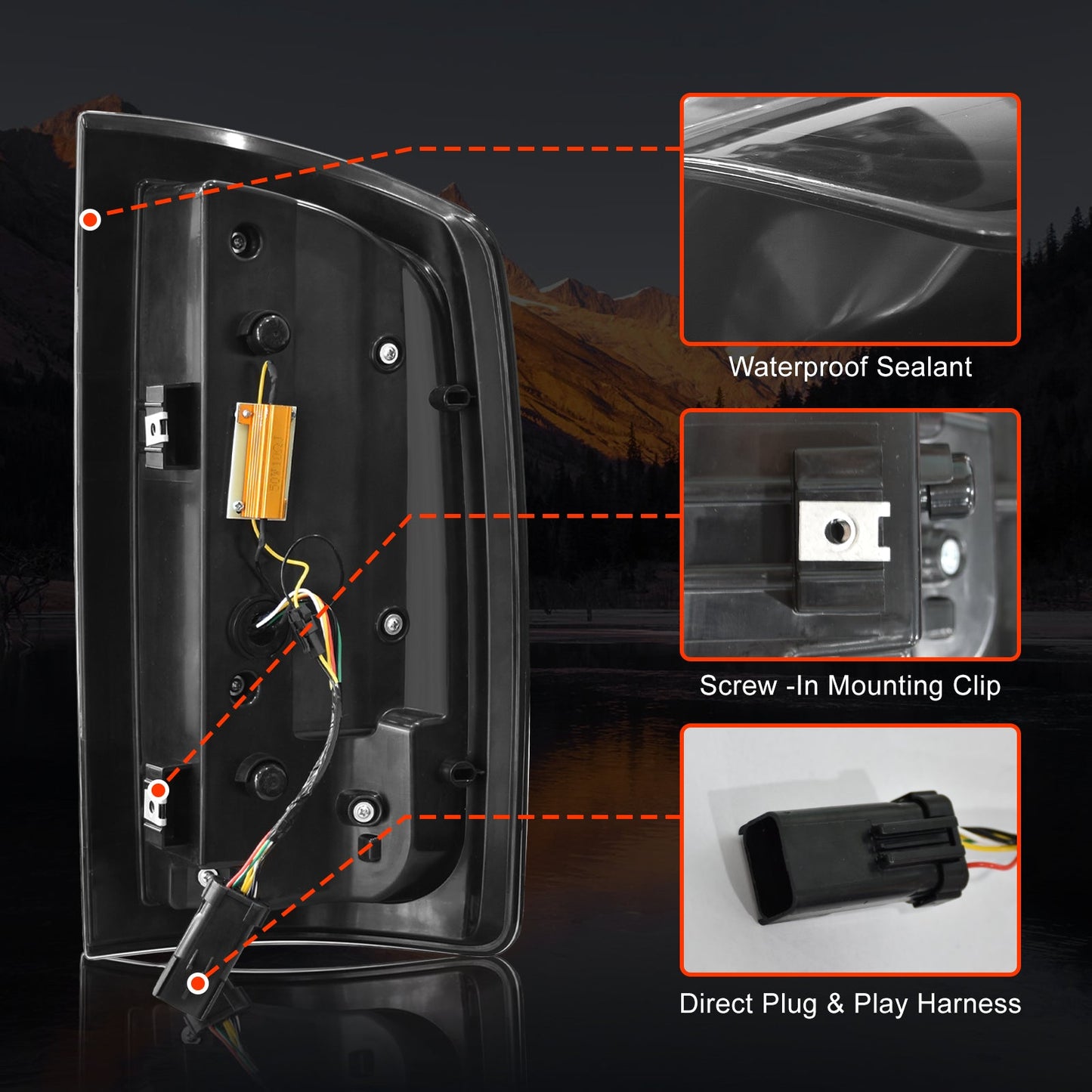 Sequential Ful Led Tail Lights for 2003 2004 2005 2006 Dodge RAM 1500 2500 3500,2002 RAM 1500 Starting Animated Tail Light Assembly，Brake,Dynamic Turn Signal , Reverse Light【Smoked】