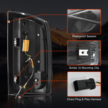 Sequential Ful Led Tail Lights for 2003 2004 2005 2006 Dodge RAM 1500 2500 3500,2002 RAM 1500 Starting Animated Tail Light Assembly，Brake,Dynamic Turn Signal , Reverse Light【Smoked】