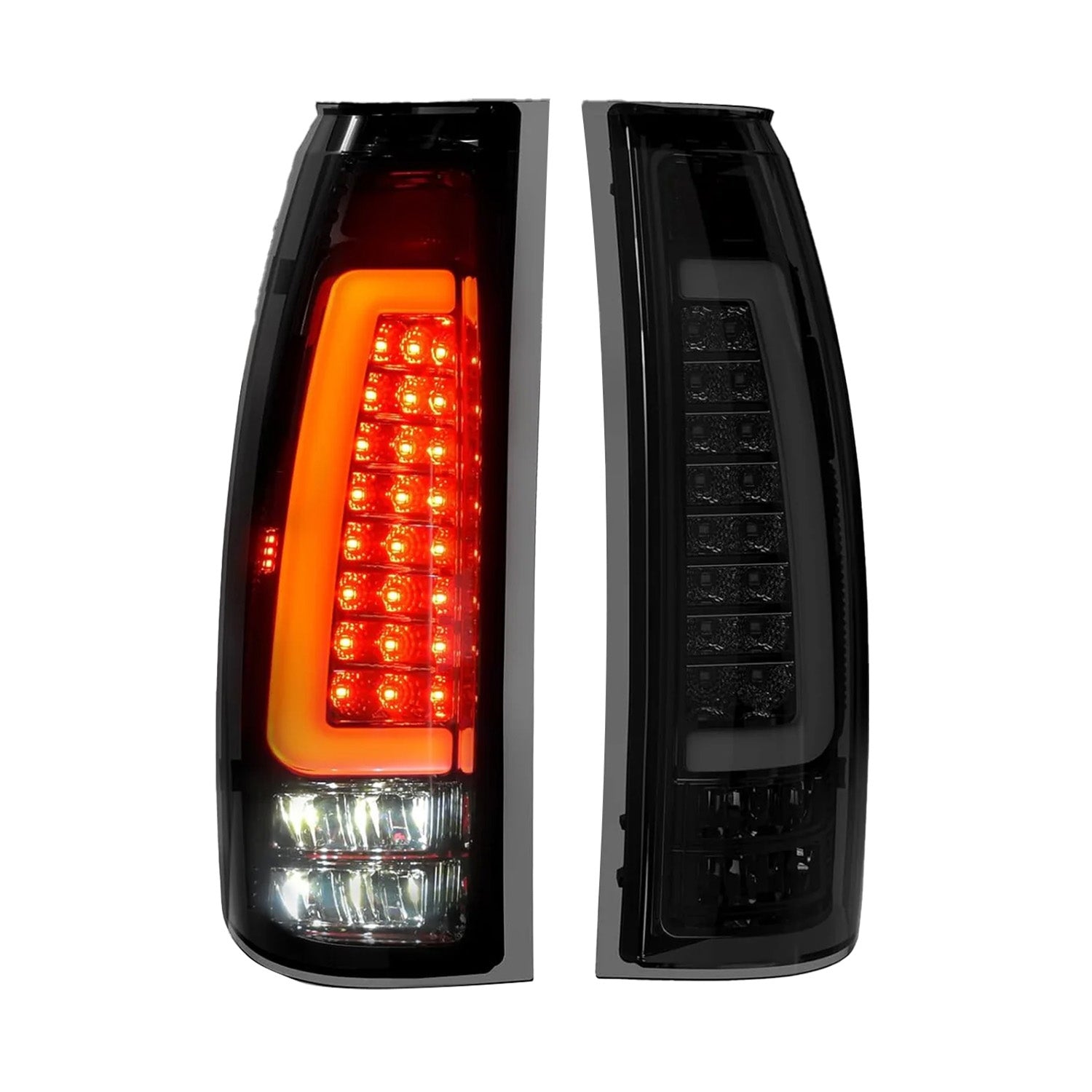 1988–1999 Chevy GMC C/K LED Tail Lights | Smoked Lens | Turn Signal Brake Reverse Light