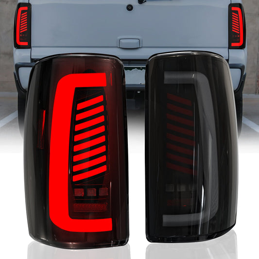 Full Led tail lights for 2000-2006 Chevy Tahoe, Suburban, GMC Yukon Starting Animated Rear Light Assembly, Dynamic Turn Signal,Brake Light,Reverse Light Smoked