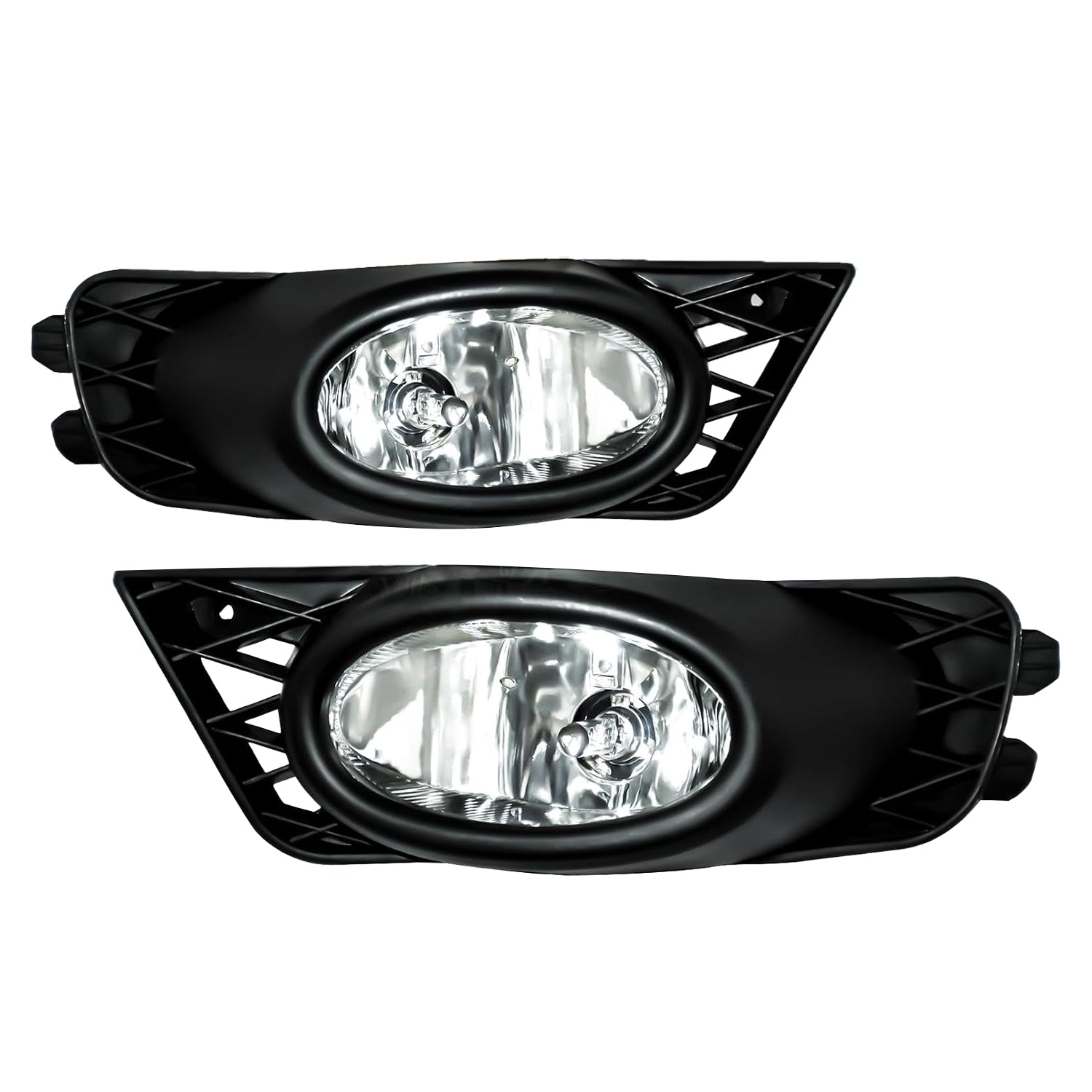 2009–2011 Honda Civic 4-Door Sedan Halogen Fog Lights Replacement | Clear Lens | Plug & Play | With Wiring Harness | 1 Pair