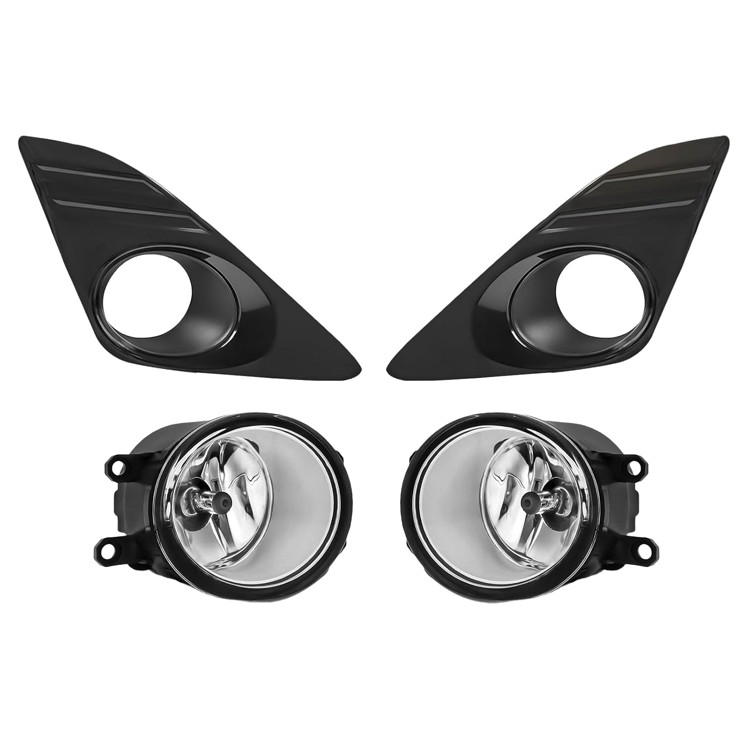 2012–2014 Toyota Camry Halogen Fog Lights Replacement | Black Bezels | Plug & Play | With Switch & Wiring Harness | 1 Pair