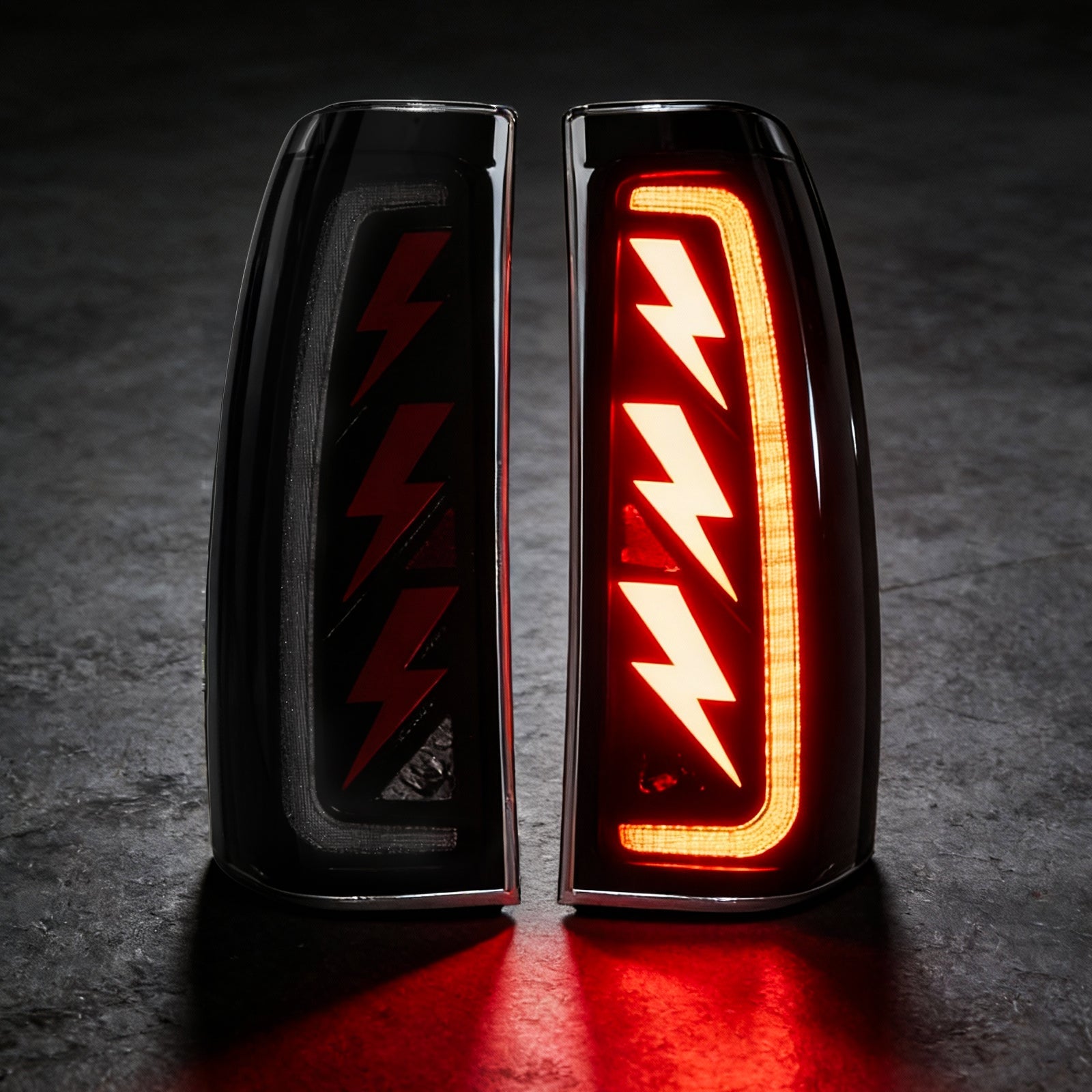1999-2002 Chevy Silverado 1500/2500 & 1999-2006 GMC Sierra 1500/2500/3500 Sequential LED Tail Lights | Smoked | Start-Up Animation & Dynamic Turn Signal