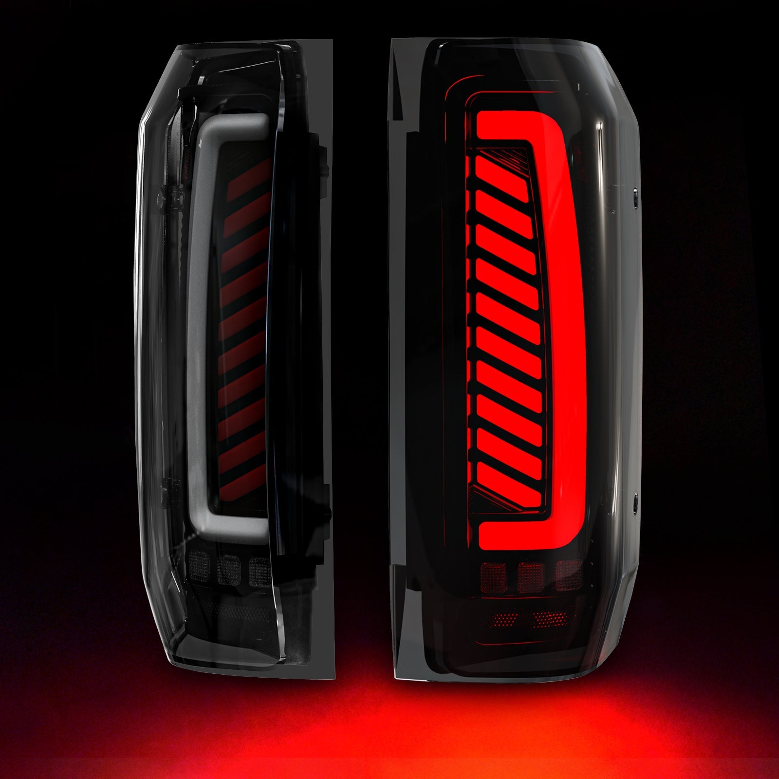 Mcooo Sequential Full Led tail lights for 1989-1996 Ford F150/Bronco, 1989-1997 F250/F350 Starting Animated, Dynamic Turn Signal,Brake Light,Reverse Light Smoked Rear Light Assembly