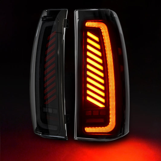 Sequential LED Tail Light for 2003-2006 Chevy Silverado,with Dynamic Turn Signal, Starting Animated,Unique Shaped Design Rear Lights, Smoked Lens,Easy to Install,Waterproof