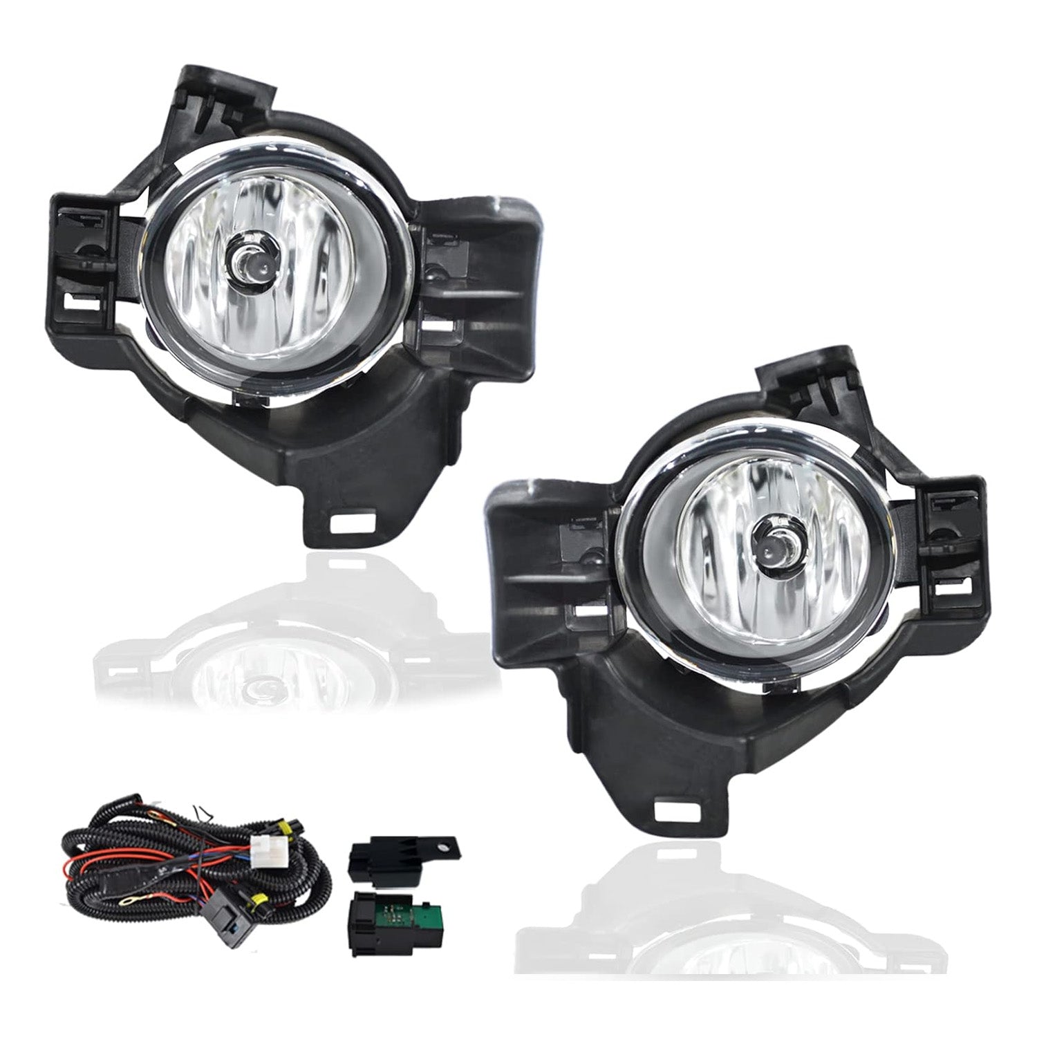 2010-2012 Nissan Altima 4DR Sedan Front Bumper Fog Lights with Halogen Bulb, Harness and Switch