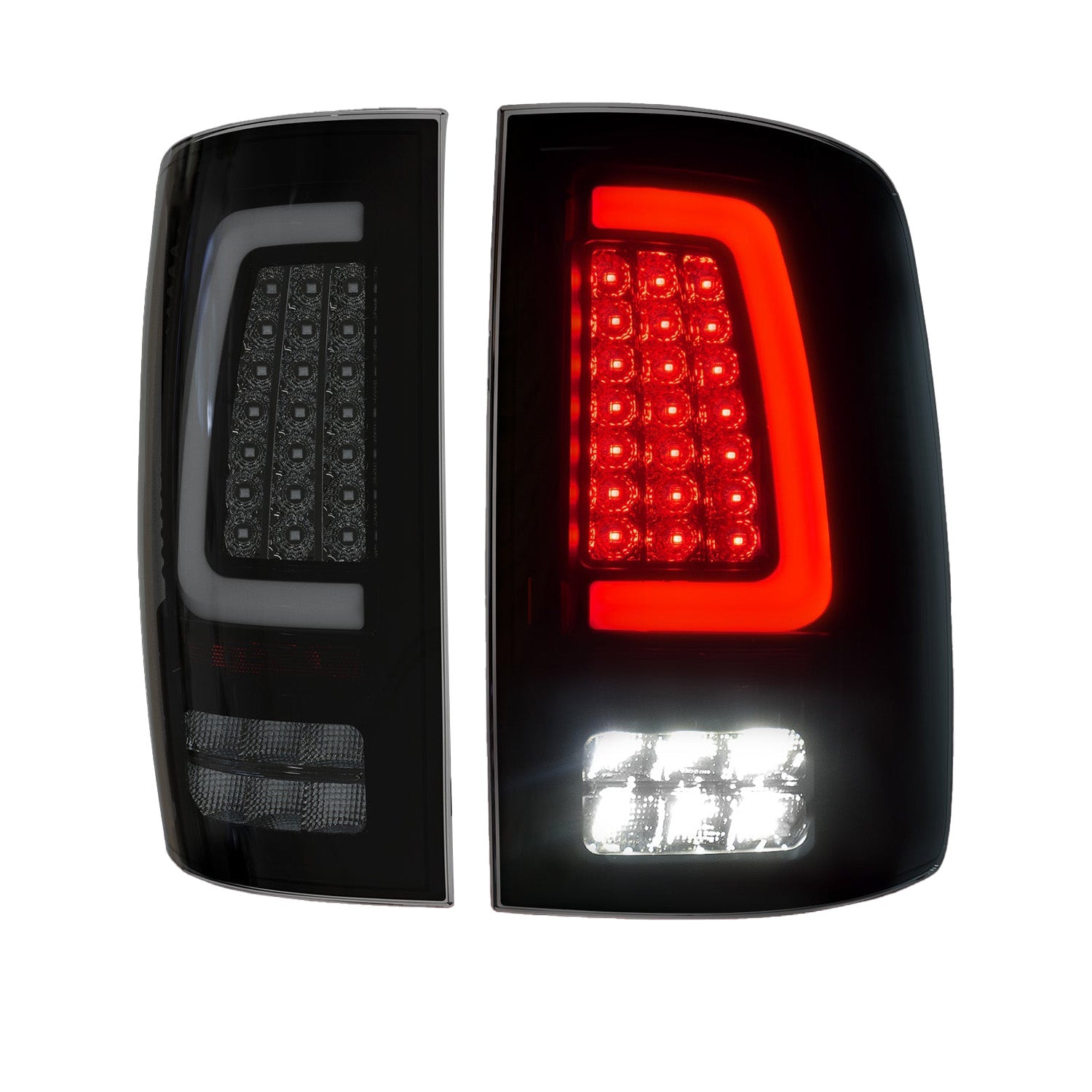 2009–2018 Dodge Ram LED Tail Lights | Smoked Lens | Full LED Rear Light Assembly