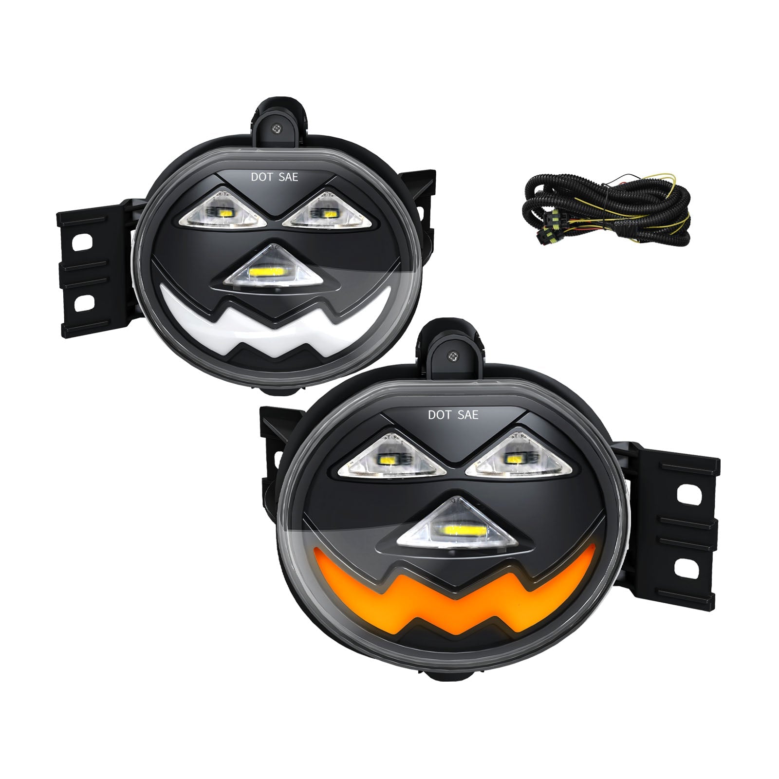 2002–2009 Dodge Ram 1500 / 2500 / 3500 LED Fog Lights Assembly Replacement | Front Bumper Driving Lamps | Plug & Play | 1 Pair