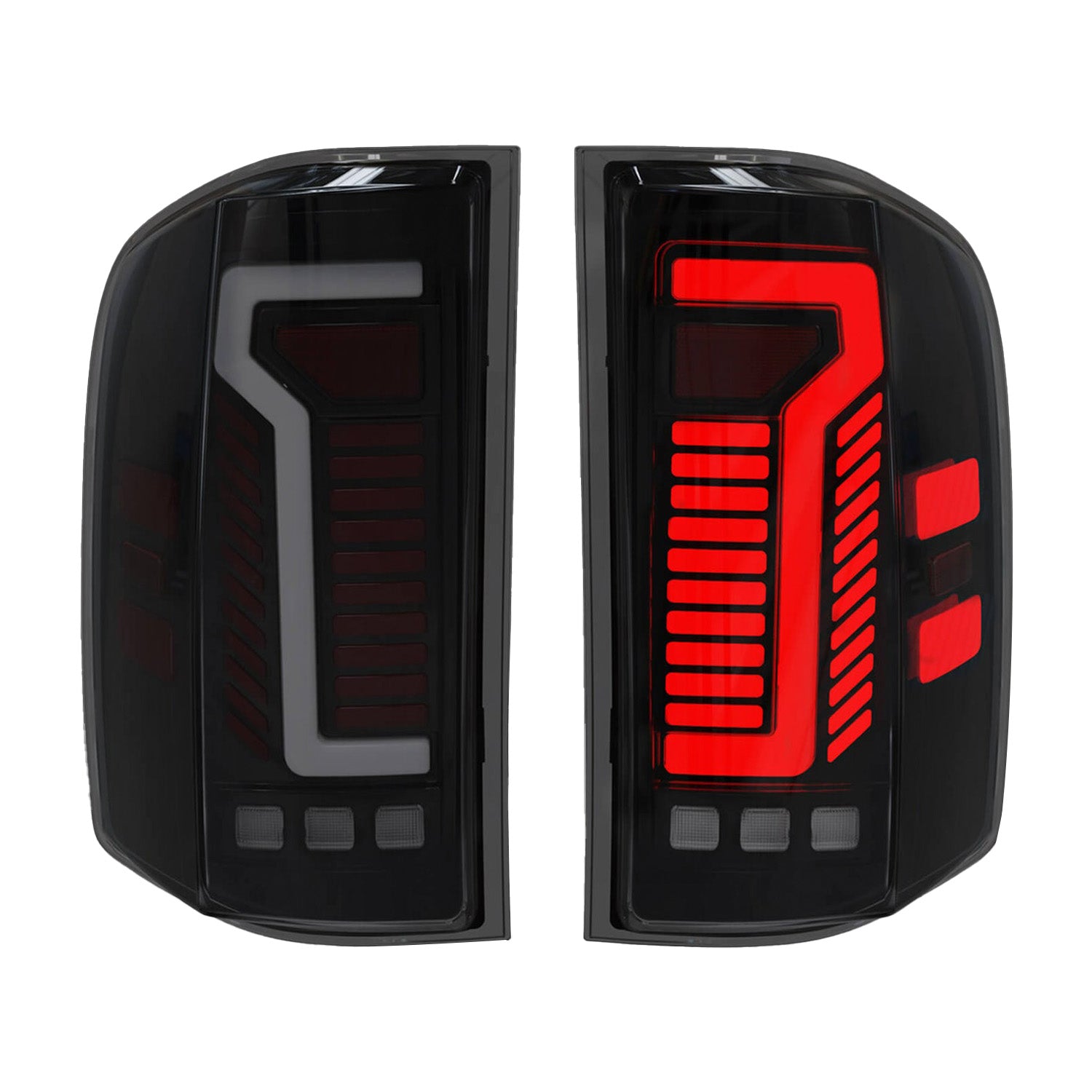 2007-2013 Chevy Silverado 1500/2500HD/3500HD Sequential LED Tail Lights | Smoked | Start-Up Animation & Dynamic Turn Signal