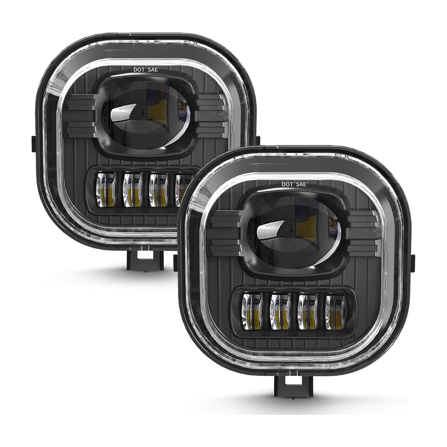 1999–2016 Ford F250/F350/F450/F550 Super Duty LED Fog Lights Replacement | 2500LM | DOT & SAE Approved | No Bracket | 1 Pair