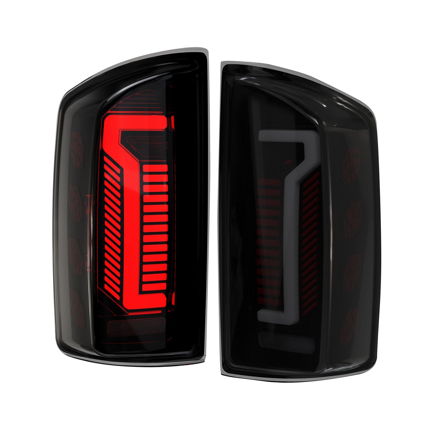2007–2008 Dodge Ram 1500 / 2007–2009 Ram 2500 3500 LED Tail Lights | Sequential | Start-Up Animation | Smoked Lens