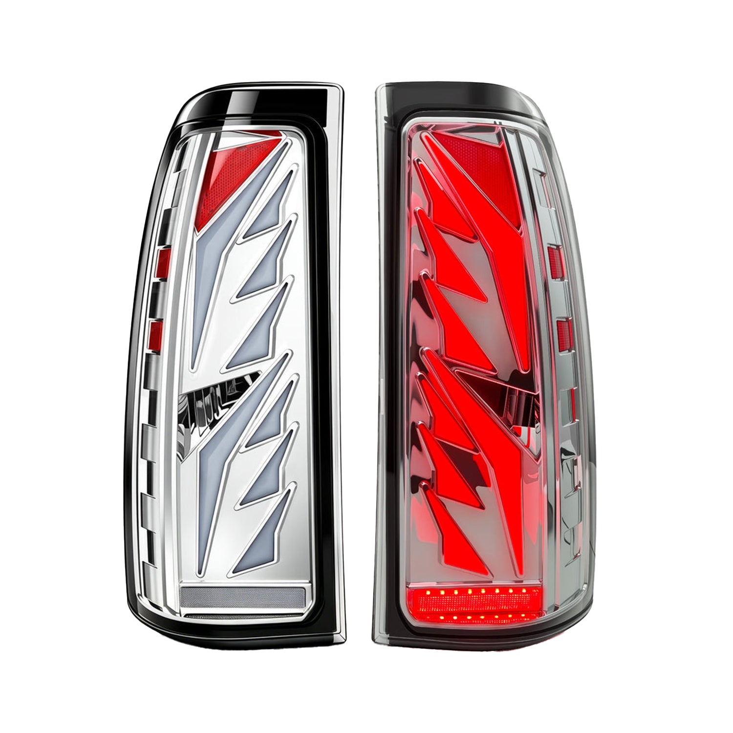1999-2006 GMC Sierra / 1999-2002 Chevy Silverado Sequential LED Tail Lights | Clear Lens | Start-Up Animation & Dynamic Turn Signal