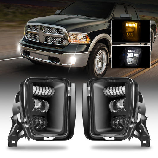 LED Fog Lights For 2013-2018 Dodge Ram 1500 with Day Running Light (1 pair)