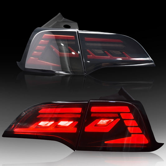 LED Tail Lights for 2017-2022 Tesla Model 3, Model Y with Smoked Lens