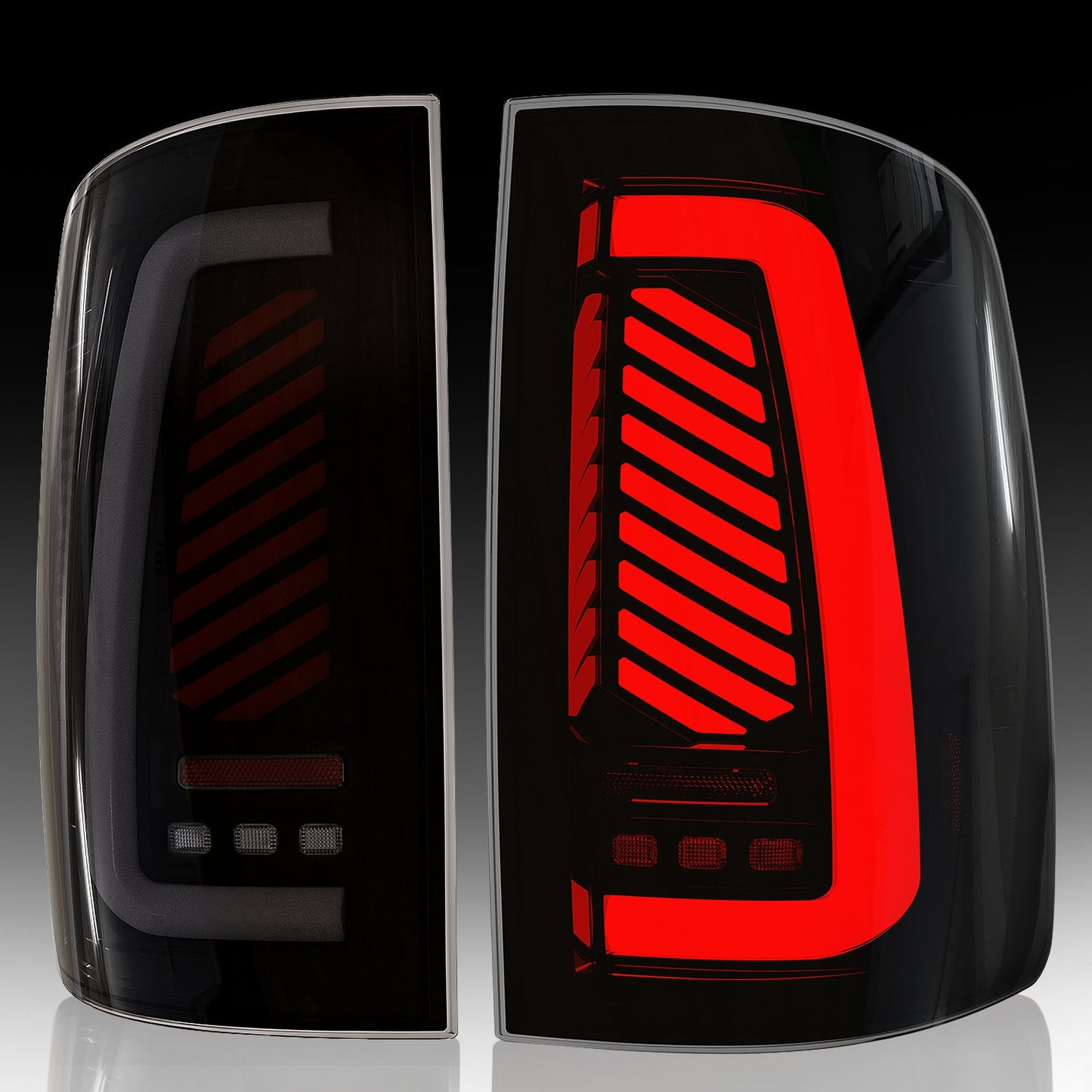 Tail Light Assembly Fit for 2009-2018 Dodge Ram 1500 2500 3500,Starting Animated Rear Light Assembly, Dynamic Turn Signal,Brake Light,Reverse Light Smoked