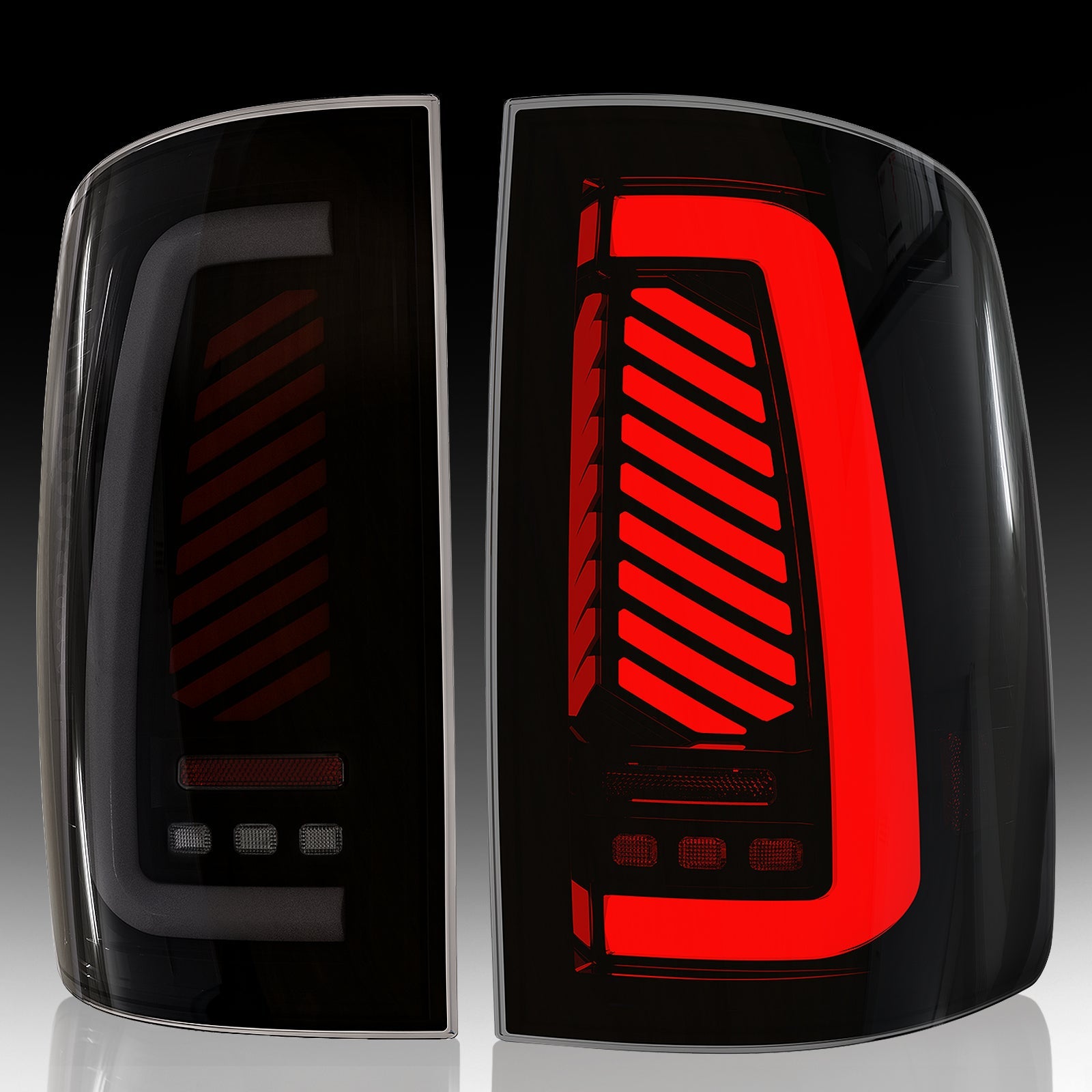 2009-2018 Dodge Ram 1500/2500/3500 Sequential LED Tail Lights | Smoked | Start-Up Animation & Dynamic Turn Signal