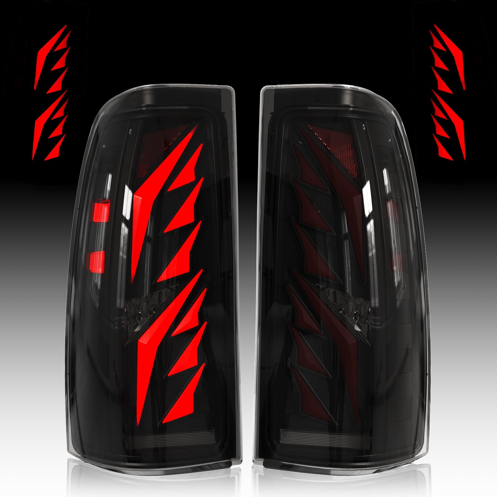 Mcooo Sequential LED Tail Light for 2003 2004 2005 2006 Chevy Silverado, with Start-up Animation, Dynamic Turn Signal, Wing Shaped Design Rear Lights, Brake Reverse, Smoked Lens
