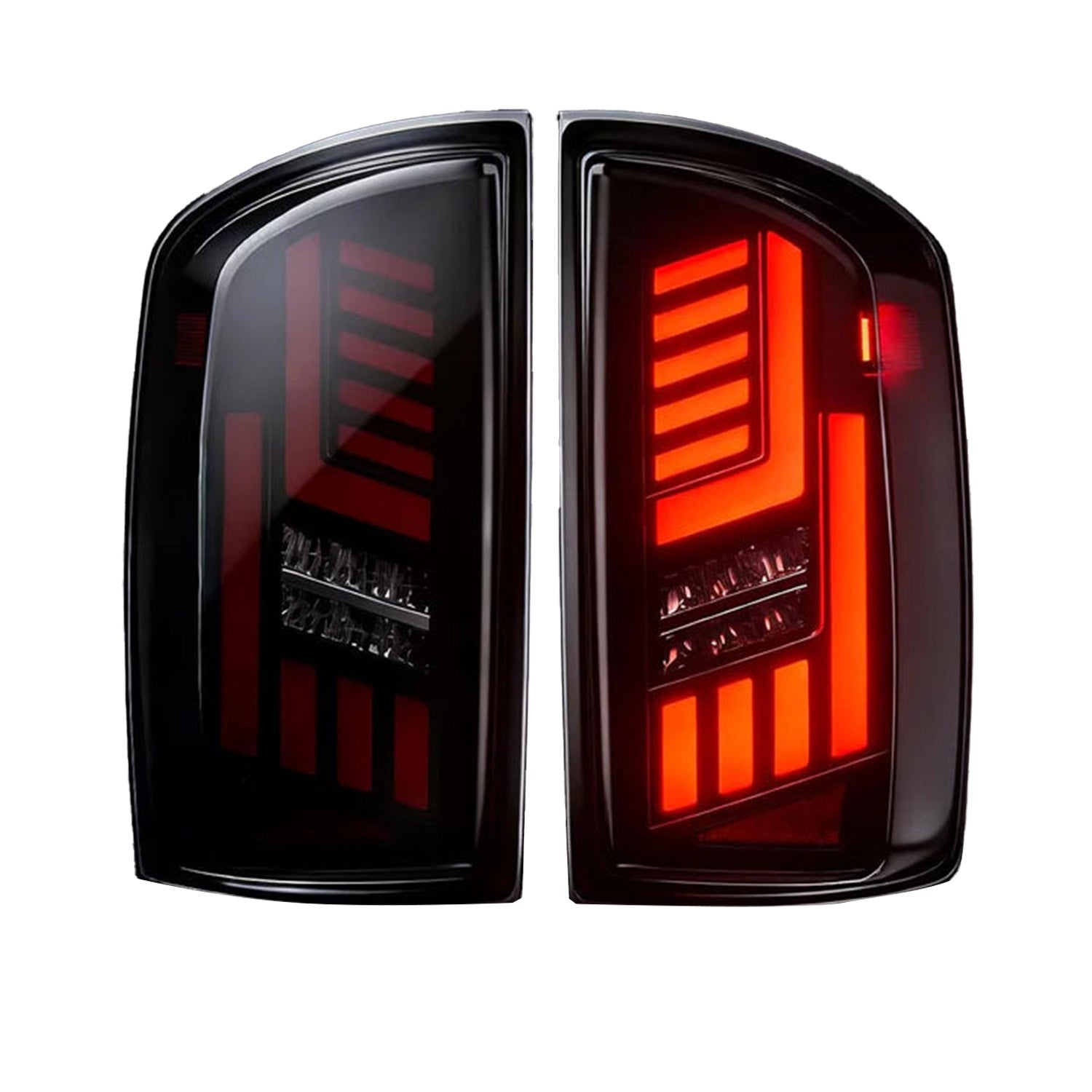 2007–2008 Dodge Ram 1500 LED Tail Lights | 2007–2009 Ram 2500/3500 | Sequential Turn Signal | Smoked Lens