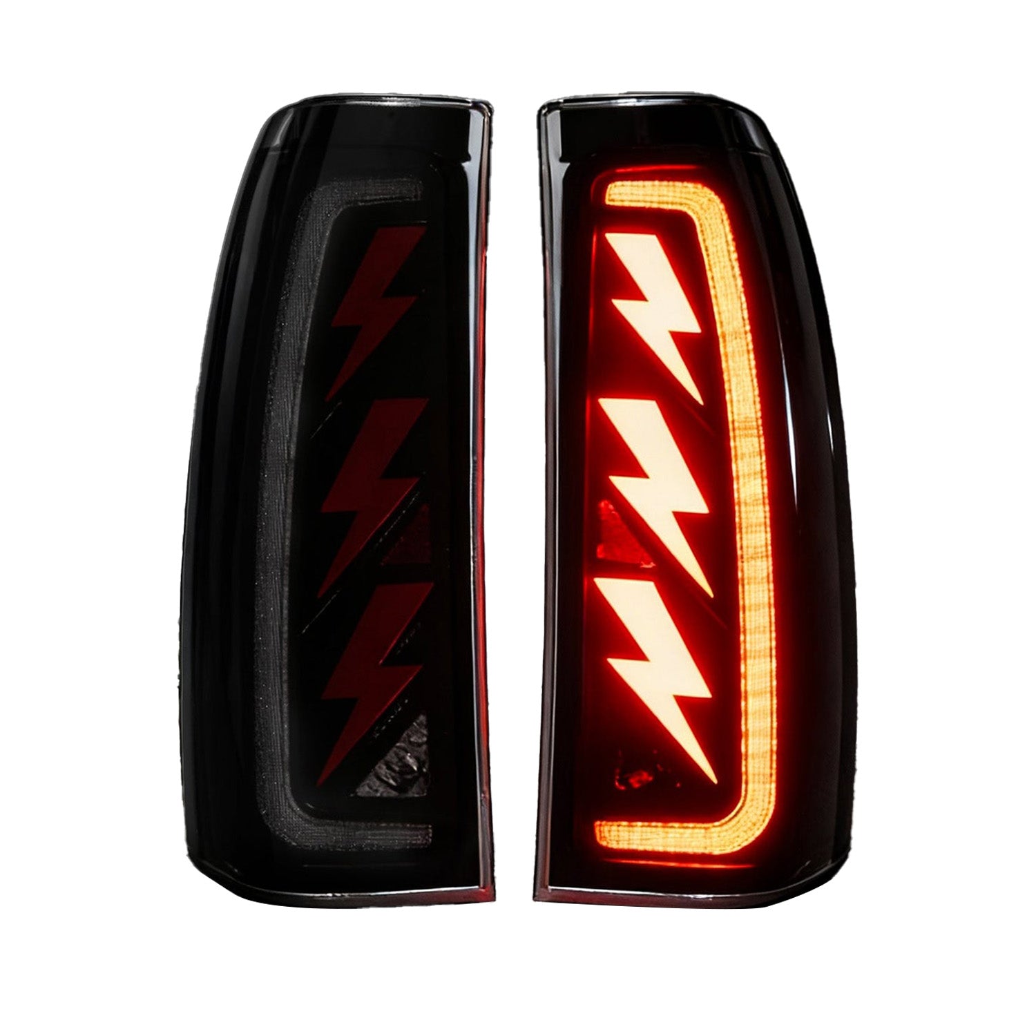 1999-2002 Chevy Silverado 1500/2500 & 1999-2006 GMC Sierra 1500/2500/3500 Sequential LED Tail Lights | Smoked | Start-Up Animation & Dynamic Turn Signal