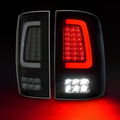 mcooo Full Led tail lights for 2009-2018 Dodge Ram Rear Light Assembly Turn Signal,Brake Light,Reverse Light Smoked 1 Pair Rear Lights