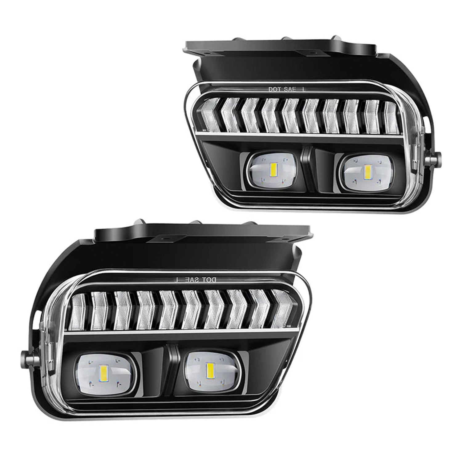 2002–2006 Chevy Avalanche & Silverado LED Fog Lights | DRL White | Amber Turn Signal | Clear Lens