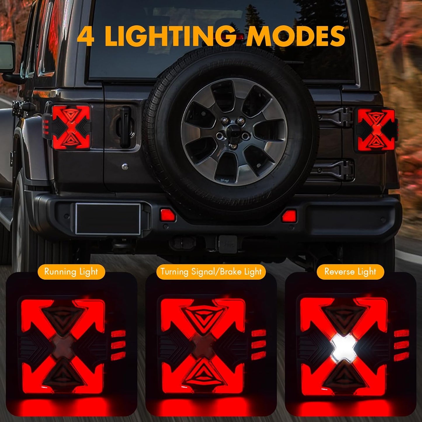 Tail Lights For 2019-2023 Jeep Wrangler JL with Clear/Smoked Lens
