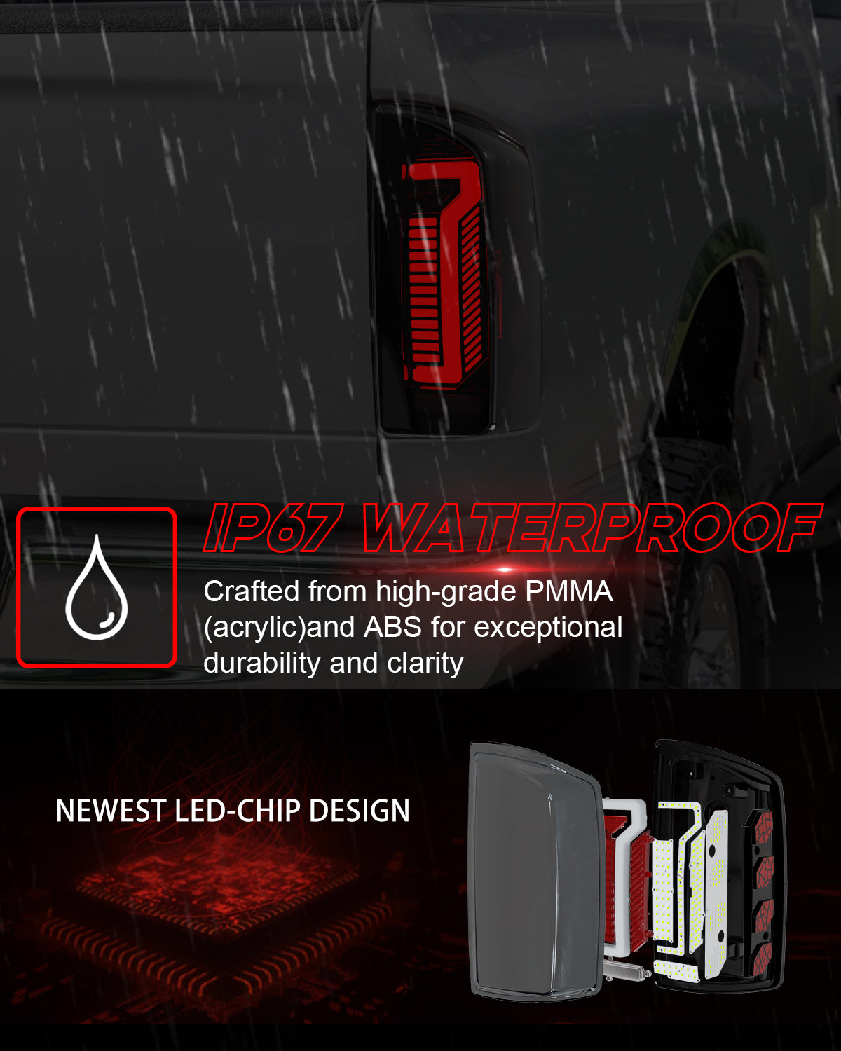 Sequential Full Led taillights for 2007-2008 dodge ram 1500 2007-2009 dodge ram 2500 3500 Starting Animated Rear Light Assembly, Dynamic Turn Signal,Brake Light,Reverse Light Smoked