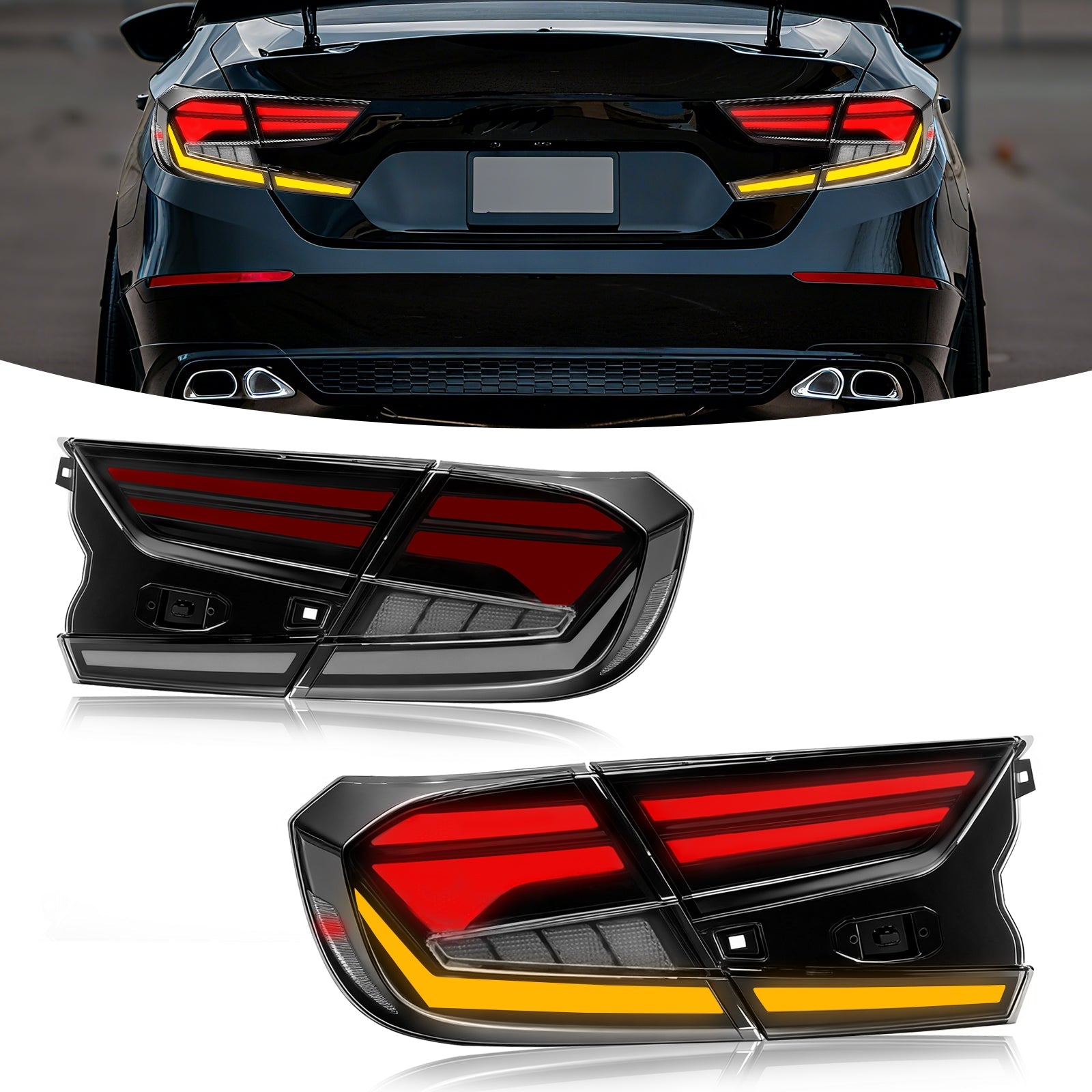2018-2022 Honda Accord 10th & 10.5th Gen LED Tail Lights | Start-Up Animation & Dynamic Turn Signal