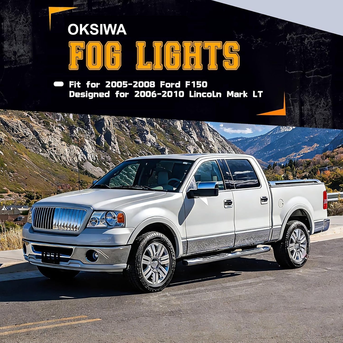 mcooo Front Driving Fog Lamps Assembly Fit for 2005 2006 2007 2008 Ford F150, 2006-2010 Lincoln Mark LT,DOT Certified - 1 Pair（Halogen Bulbs）