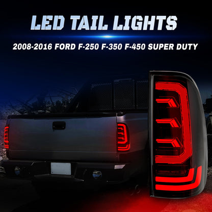 LED Tail Light for 2008-2016 Ford F250 F350 F450 F550 with Smoked Lens