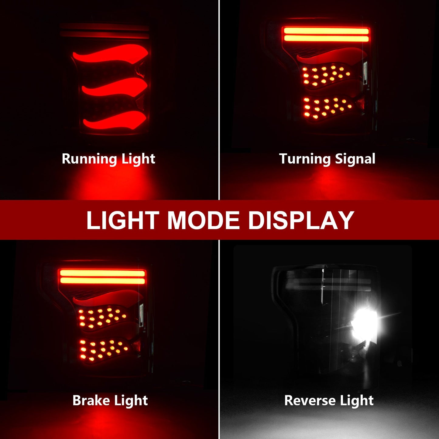 LED Tail Light for 2015-2020 Ford F150 with Smoked Lens (1 pair)