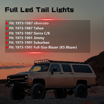 LED Tail Light Assembly  for 1973-1987 chevy C10 & GMC With Smoke Lens