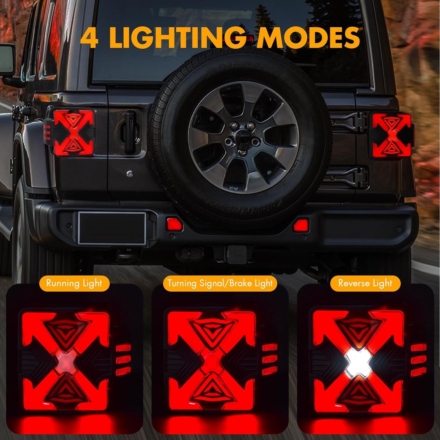 Tail Lights For 2019-2023 Jeep Wrangler JL with Clear/Smoked Lens
