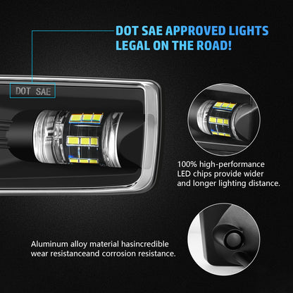 LED Fog Lights for 2007-2014 Chevy Silverado, 2007-2015 Suburban, 2007-2013 Avalanche, 2007-2013 Tahoe