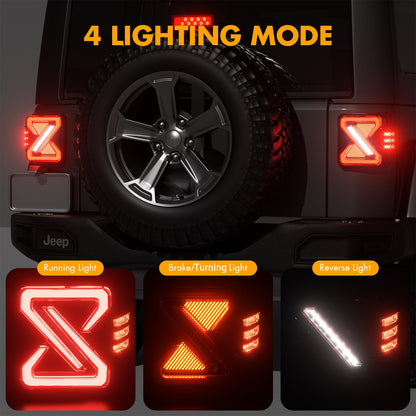 LED Tail Lights for 2007-2018 Jeep Wrangler JK, JKU, Sport, Sahara, Rubicon (1 pair)