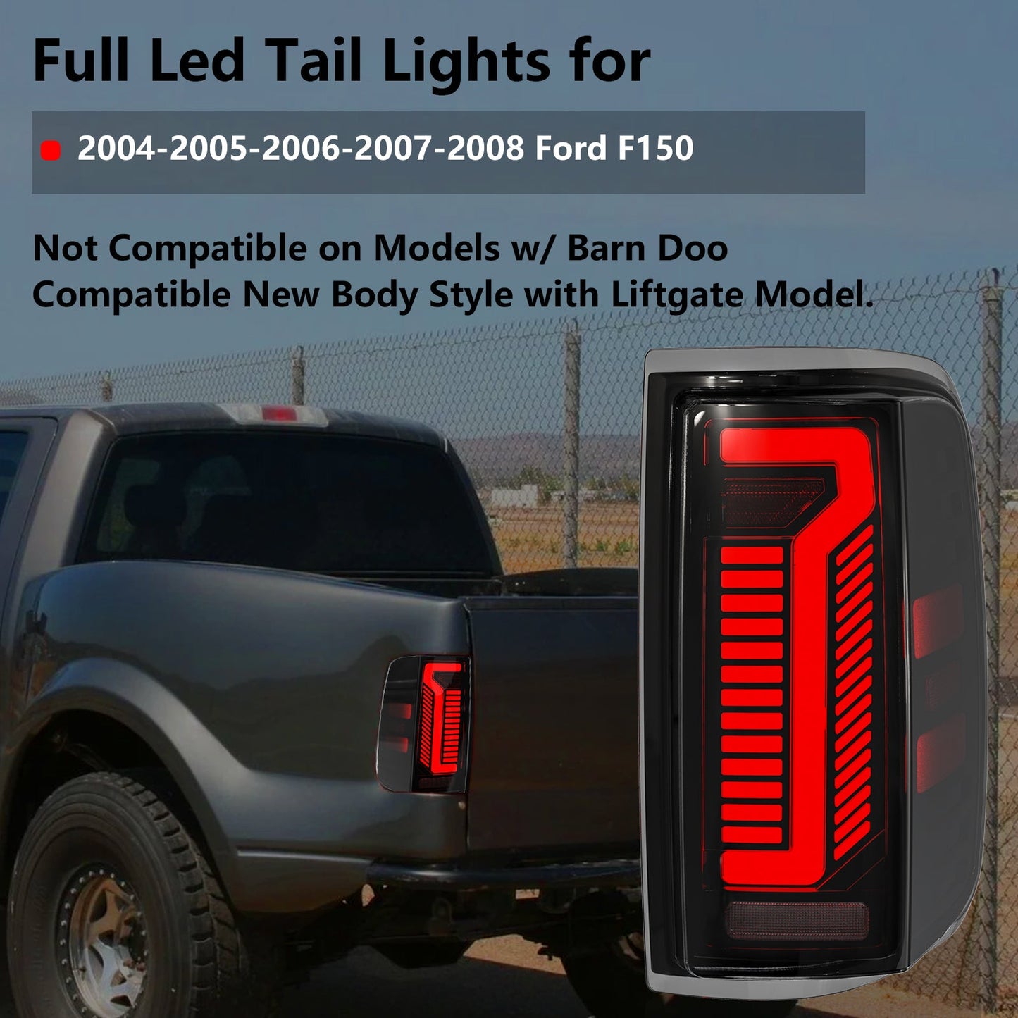 LED Tail Light for 2004-2008 Ford F150 with Smoked Lens