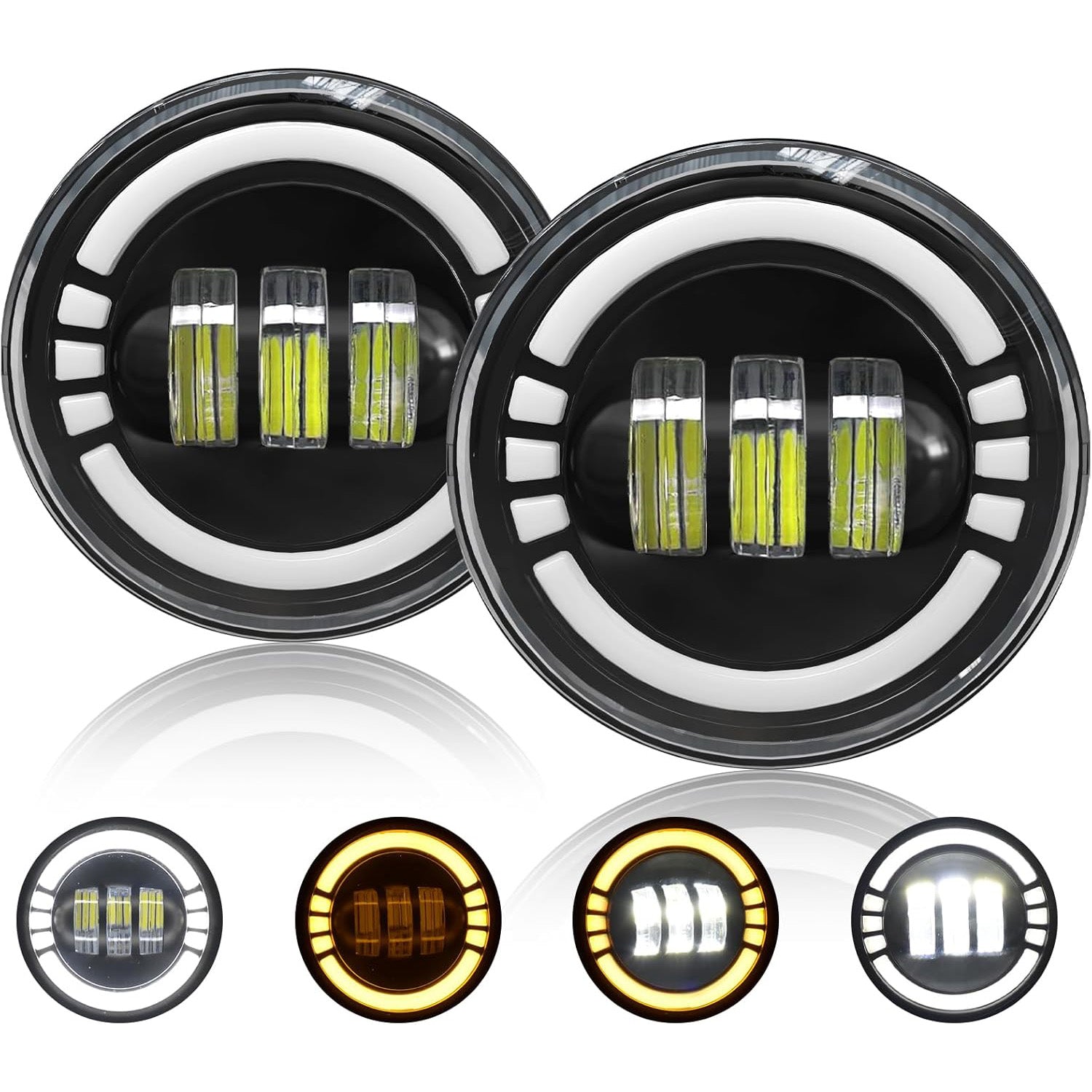 2005–2015 Toyota Tacoma/Tundra/Solara/Sequoia LED Fog Lights | DRL & Amber Turn Signal | 6000K | DOT Approved | 1 Pair
